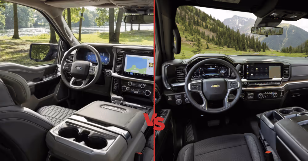 2026 Ford F-150 vs Chevrolet Silverado 1500 Interior Comparison