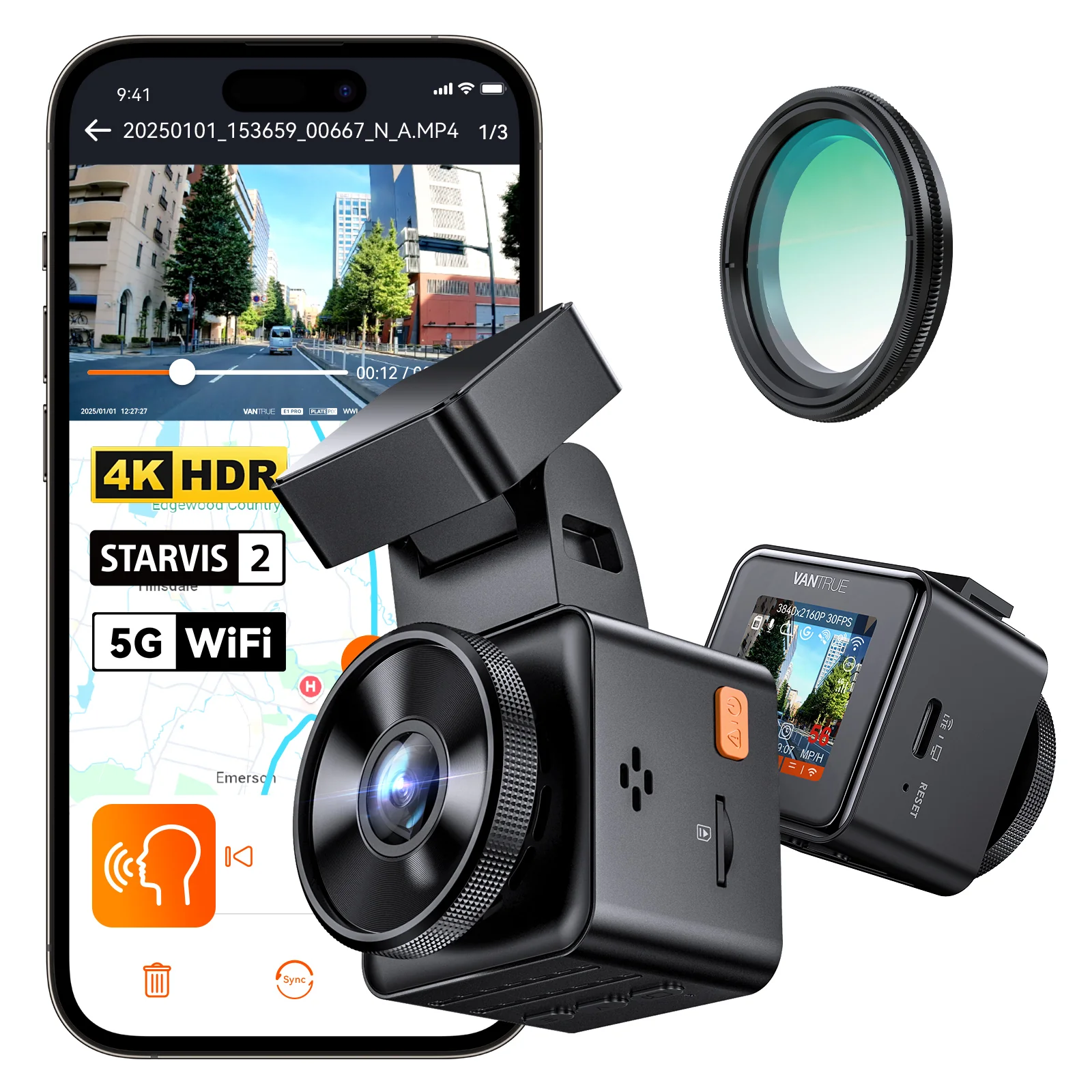 Vantrue E1 Lite AI Smart Dash Cam